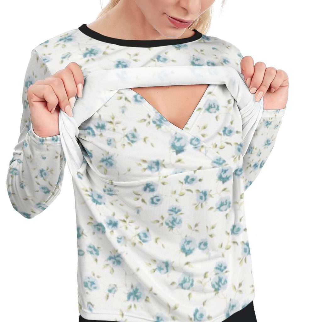 Long Sleeve Nursing Tops OVO Print