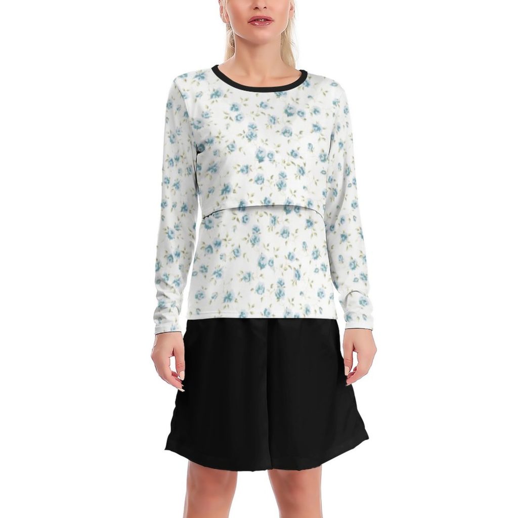 Long Sleeve Nursing Tops OVO Print